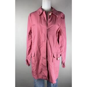 Old Navy Size L Vintage Trench Coat Womens PinkJacket Button 2004 Y2K Feminine